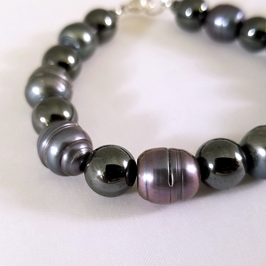 Peacock Pearls and Hematite Set 3